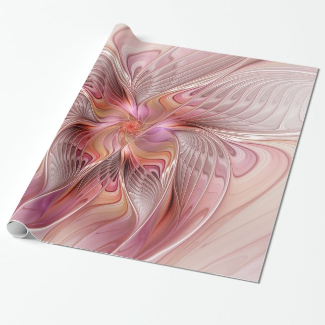 Abstract Butterfly Colourful Fantasy Fractal Art Wrapping Paper (Unrolled)