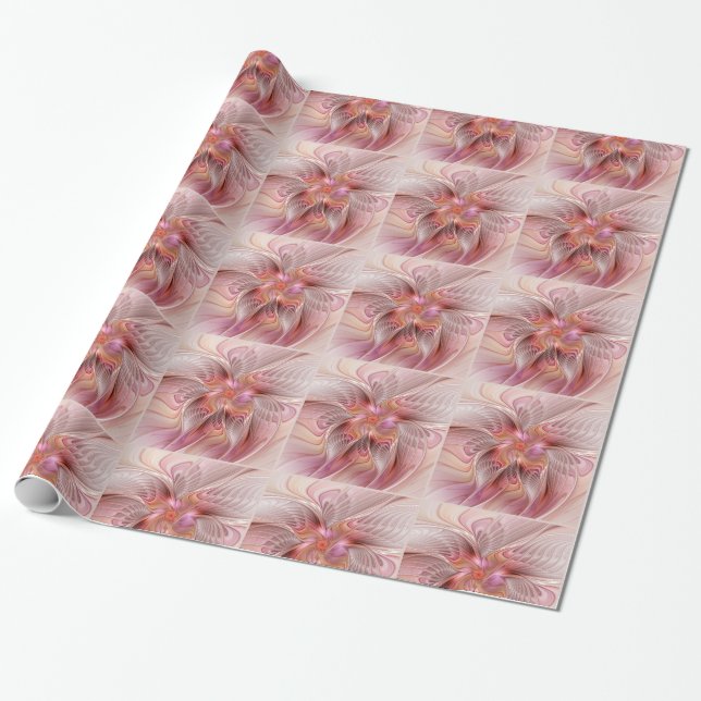 Abstract Butterfly Colourful Fantasy Fractal Art Wrapping Paper (Unrolled)