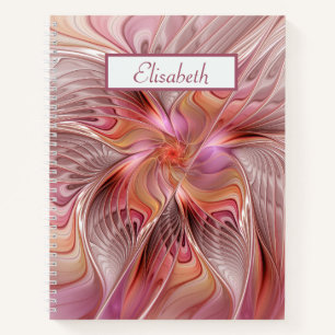 Abstract Butterfly Colourful Fantasy Fractal Name Notebook