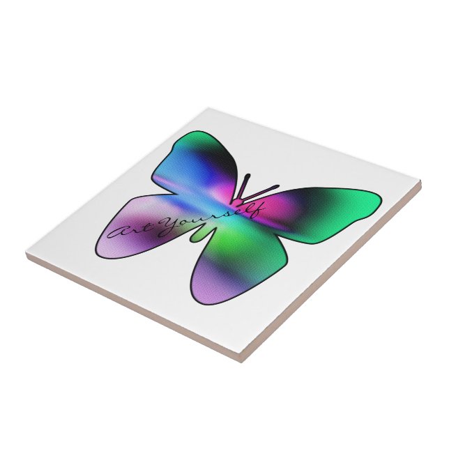 Abstract Butterfly Colourful Tile (Side)