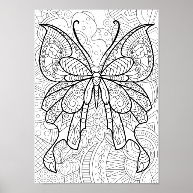 Abstract butterfly colouring Poster (Front)