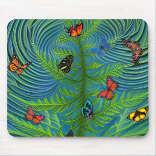 Abstract Butterfly Dream Garden Mouse Pad