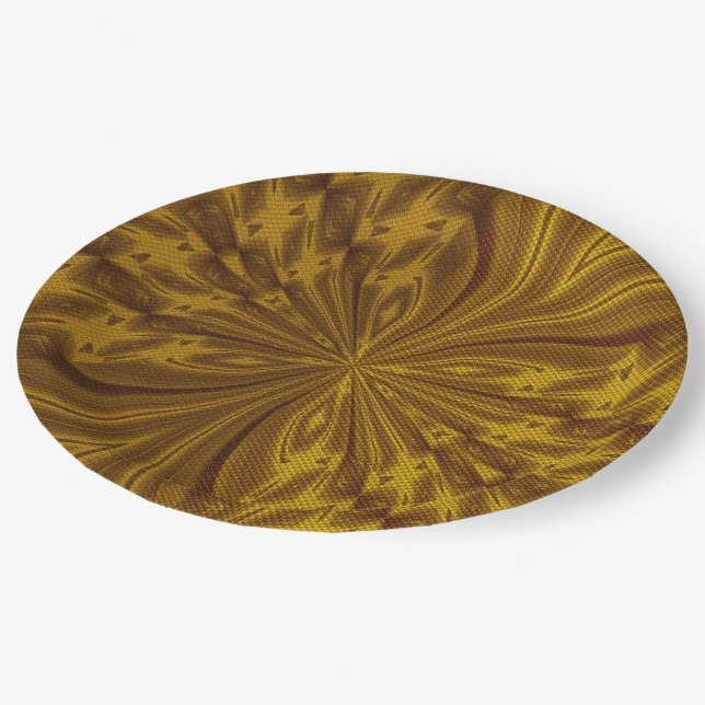 Abstract Butterfly GOLD-PAPER PARTY PLATES (Angled)