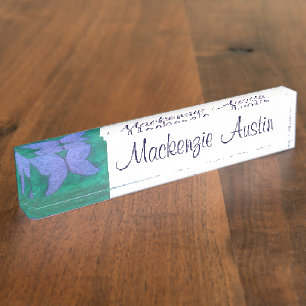 Abstract Butterfly   Modern Blue Purple Wings Nameplate