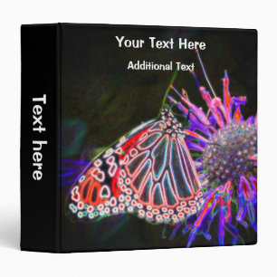 Abstract Butterfly On Flower Personalized Binder