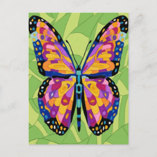 Abstract butterfly painting postcard