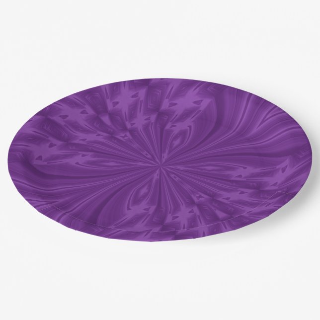 Abstract Butterfly PURPLE-PAPER PARTY PLATES (Angled)