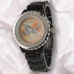 Abstract Butterfly Watch<br><div class="desc">Painting “Birthday Butterfly” Collection This Women's Rhinestone Watch shines brightly with an enamel alloy bracelet in either black or white, and a customizable face. You'll love glancing at your watch for the time. Personalize on the product page or click the "Customize" button for more design options. Design created from my...</div>