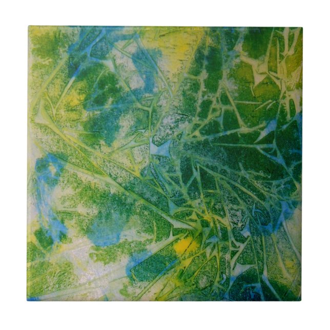 Abstract Butterfly Watercolor Painting Tile (Front)