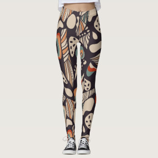 Abstract butterfly wings inspired boho pattern leggings