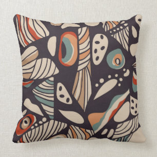 Abstract butterfly wings inspired boho pattern  throw pillow