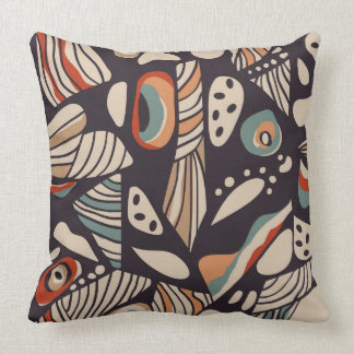 Abstract butterfly wings inspired boho pattern throw pillow