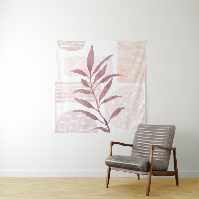 Abstract Calming Watercolor Shapes Tapestry (In Situ)