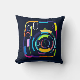 Abstract camera throw pillow