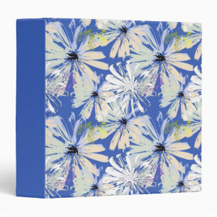 Abstract camomiles on a blue background.  binder