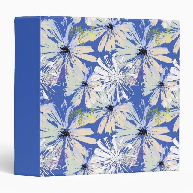Abstract camomiles on a blue background.  binder (Front/Spine)