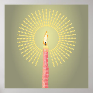 abstract candle poster wall art