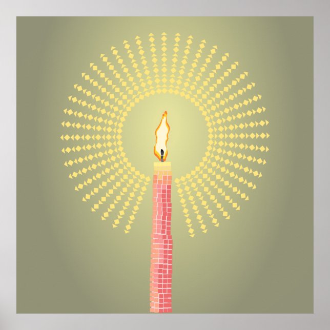 abstract candle poster wall art (Front)