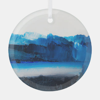 Abstract Canvas: Modern Art Texture. Glass Ornament