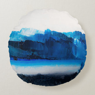 Abstract Canvas: Modern Art Texture. Round Pillow