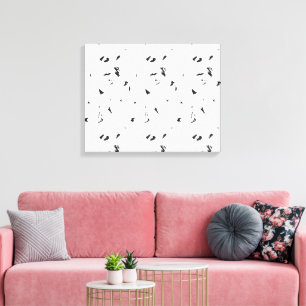 Abstract Canvas Wall Art Black White Minimal Decor