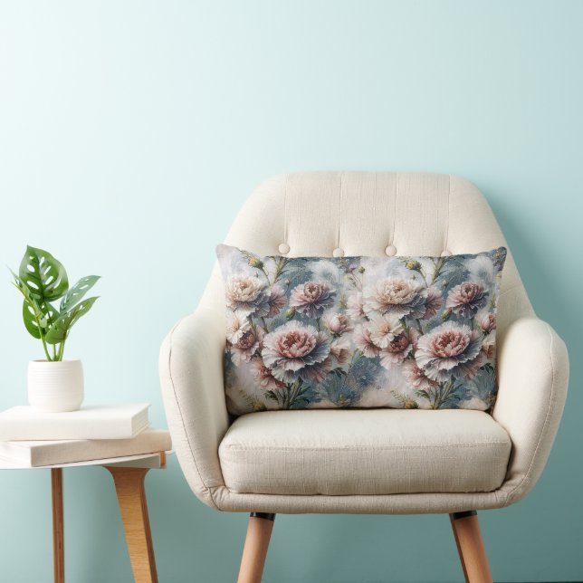 Abstract carnations pattern design 2 lumbar pillow (Chair)