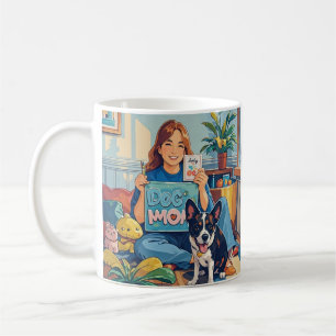 Abstract Cartoon dog mom puppy Coffee Mug