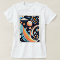 Abstract cartoon space planet. Modern cosmos