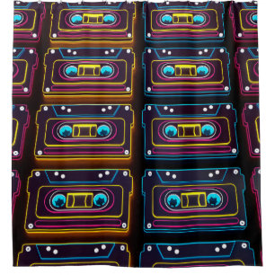 Abstract Cassette tape neon retro music of backgro