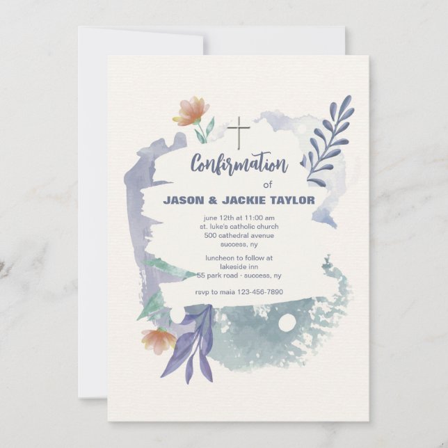 Abstract Casual Confirmation Invitation (Front)