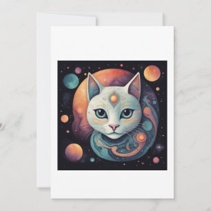 abstract cat art invitation