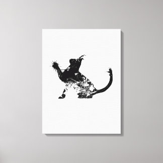 Abstract Cat is touching something Canvas Print