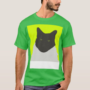 Abstract Cat on Yellow T-Shirt