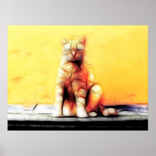 Abstract Cat Poster