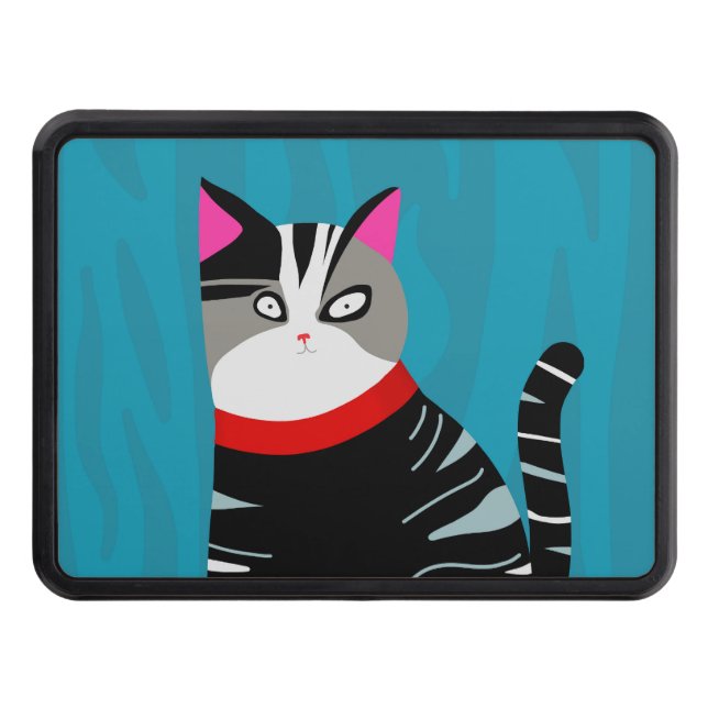 Abstract Cat Trailer Hitch Cover (Front)