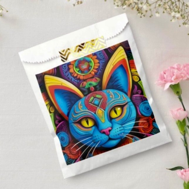 Abstract Cat With Yellow Eyes Favour Bag (Creator Uploaded)