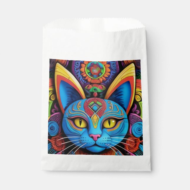 Abstract Cat With Yellow Eyes Favour Bag (Front)