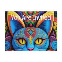 Abstract Cat with Yellow Eyes