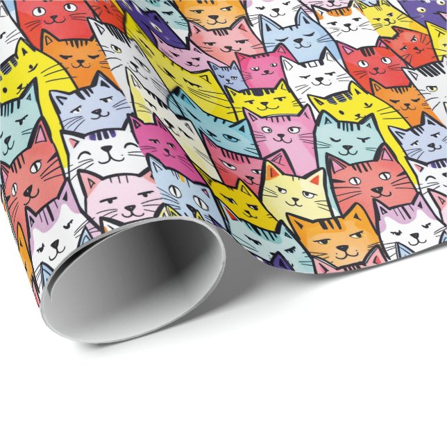 Abstract cats intertwined wrapping paper (Roll Corner)