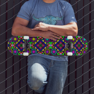 Abstract cats skateboard