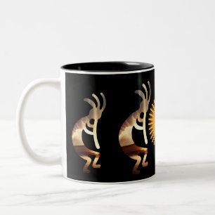 Abstract Cave Petroglyphs Kokopelli Two-Tone Coffee Mug