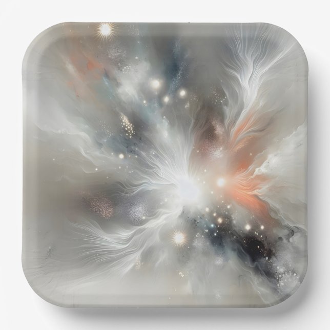Abstract Celestial Nebula Paper Plate (Front)