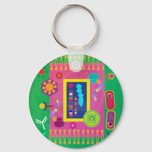 Abstract Cell Biology Matisse Style Keychain