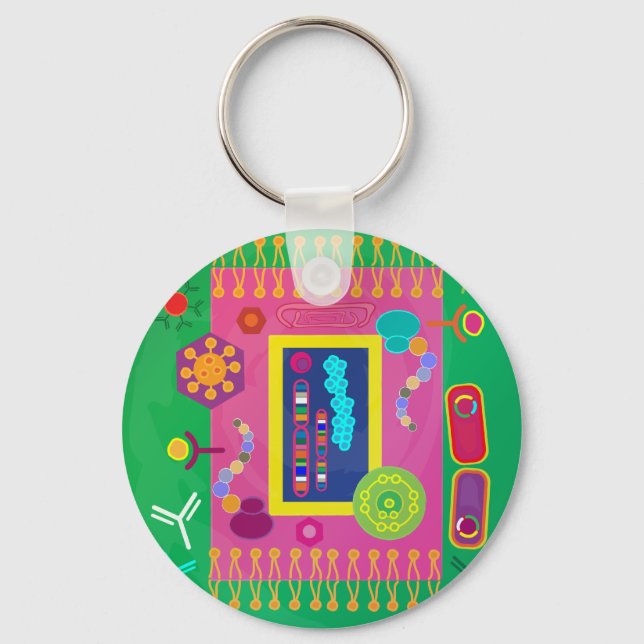 Abstract Cell Biology Matisse Style Keychain (Front)