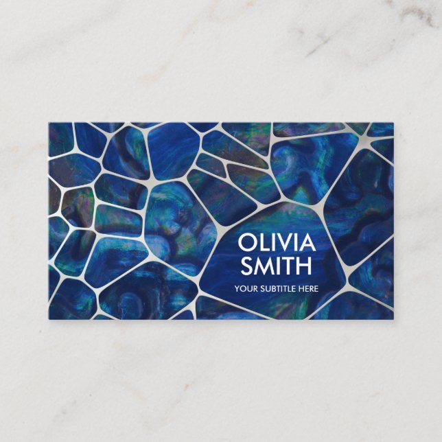 Abstract Cells - Abalone Shell and Pearl Business Card (Front)