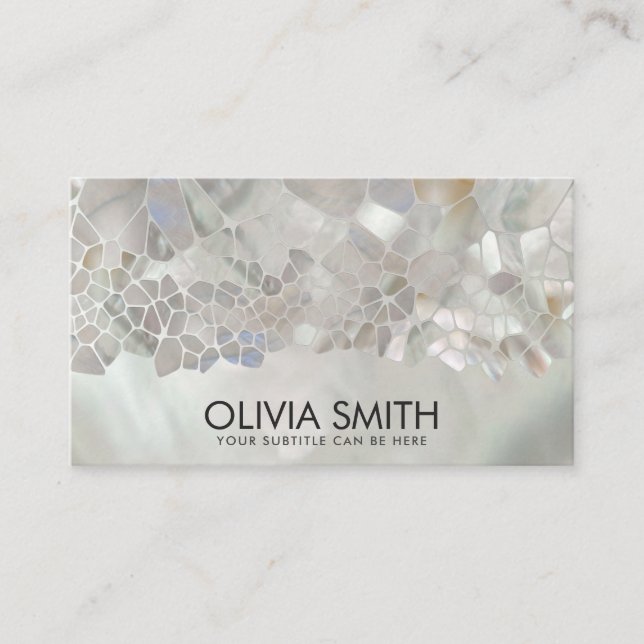 Abstract Cells - Mother of Pearl Business Card (Front)