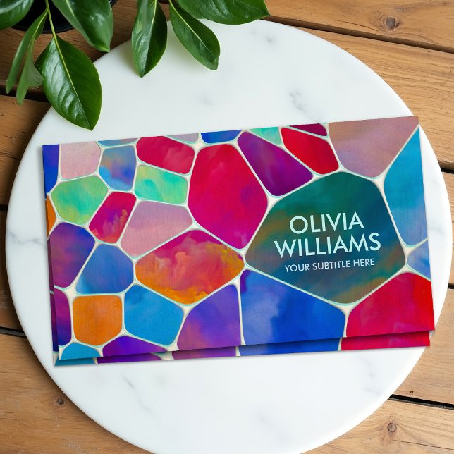 Abstract Cells - Watercolor splash Business Card (Creator Uploaded)