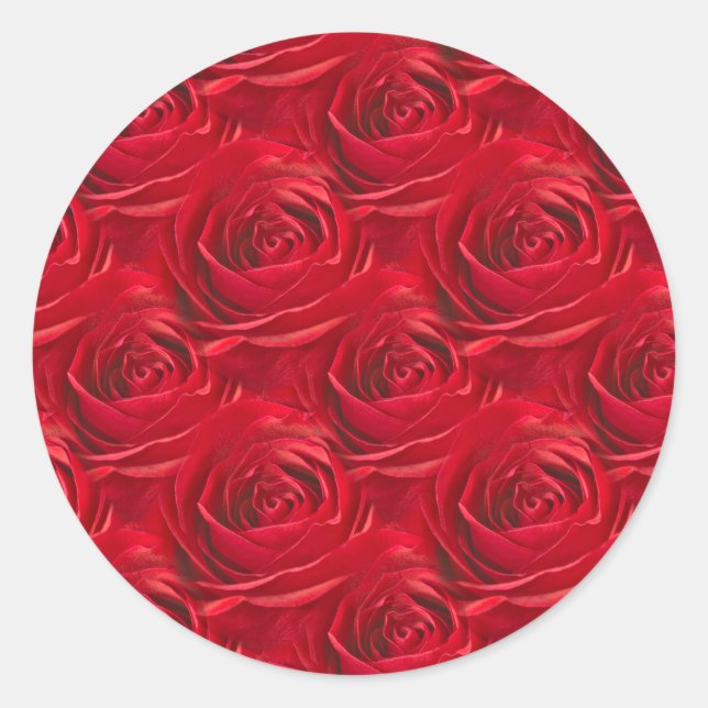 Abstract Centre of Red Rose Wallpaper Classic Round Sticker (Front)