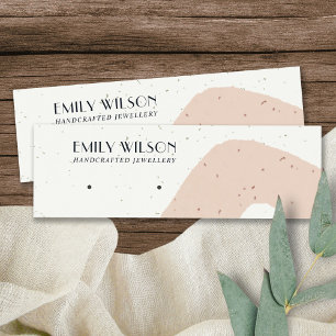 ABSTRACT CERAMIC BLUSH PEACH STUD EARRING DISPLAY MINI BUSINESS CARD