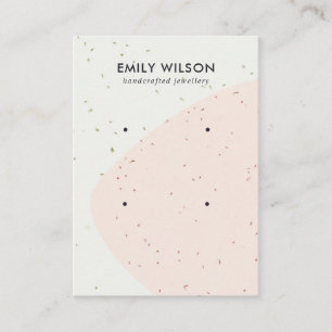 ABSTRACT CERAMIC BLUSH WAVE 2 STUD EARRING DISPLAY BUSINESS CARD